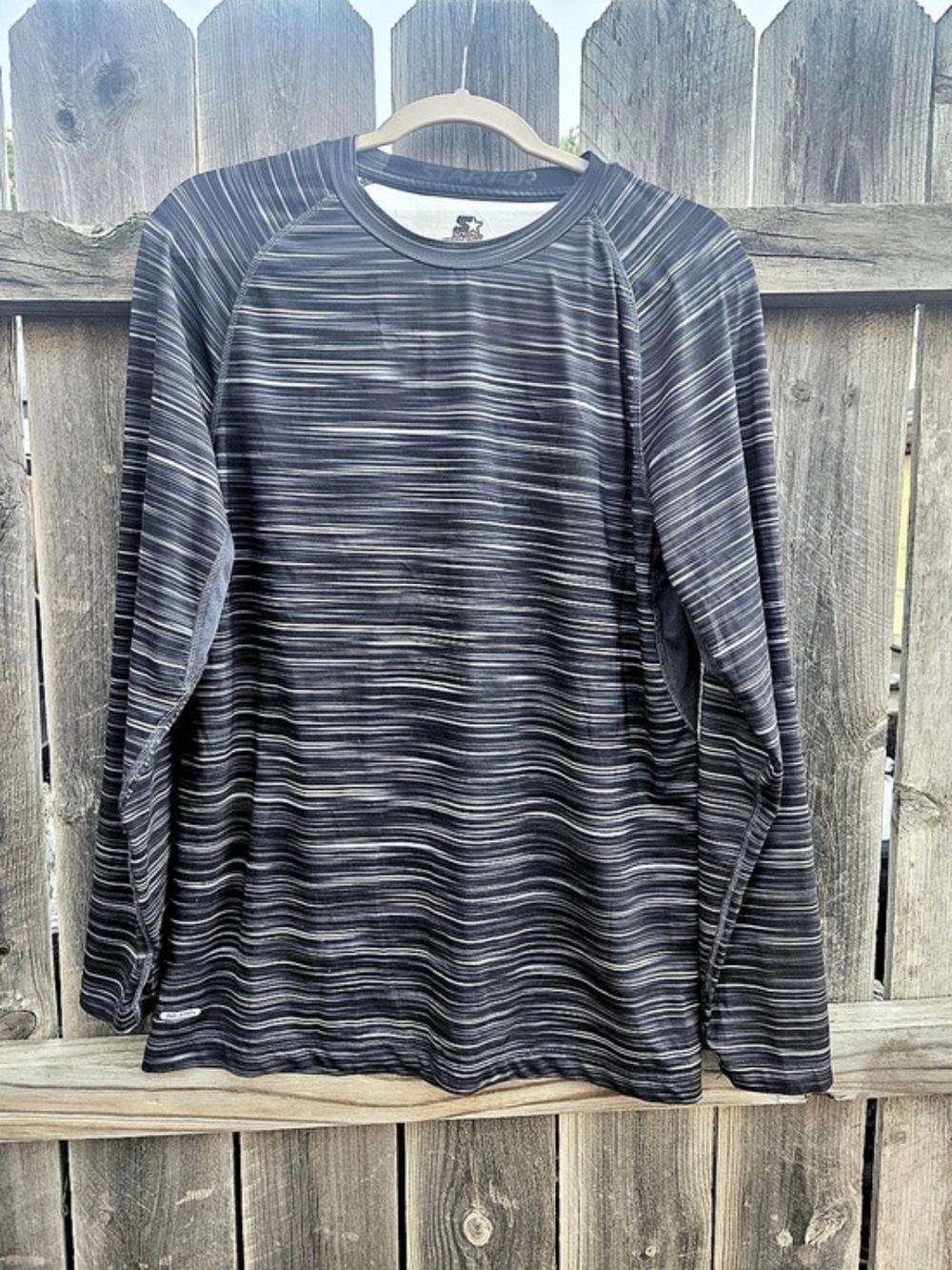 Starter long sleeve athletic shirt women's large black dri-star breathable